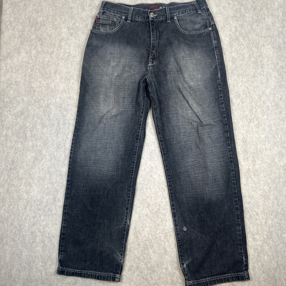 Shady LTD Jeans Mens 34 x 32 Blue Denim Skater Wide Leg Eminem Leg Hip Hop Y2K